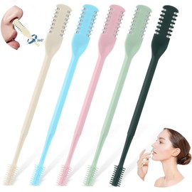 prgislew Nose Hair Trimmer 5 Pcs 2-in-1,2025 New Double Sided Nose Trimmer.Portable 360° Rotating Manual Nasal Hair Cutter for Men and Women, Manual Hair Remover for Home Travel Essentials