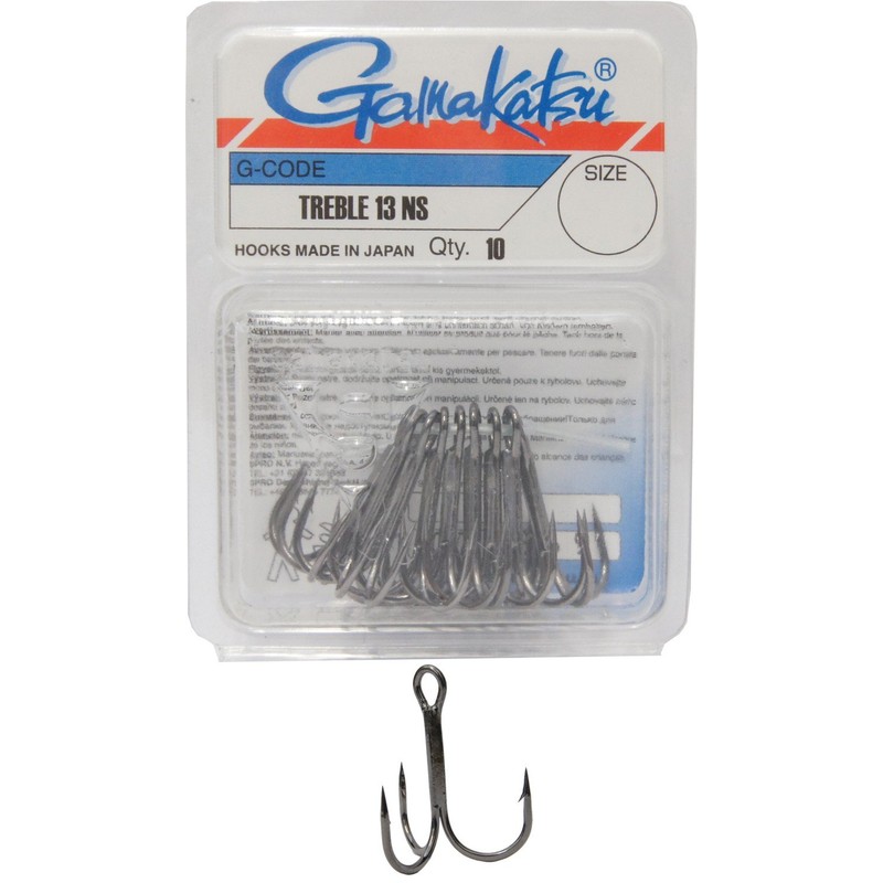 Gamakatsu Treble Treble 13, Size: 6, Colour: Nickel