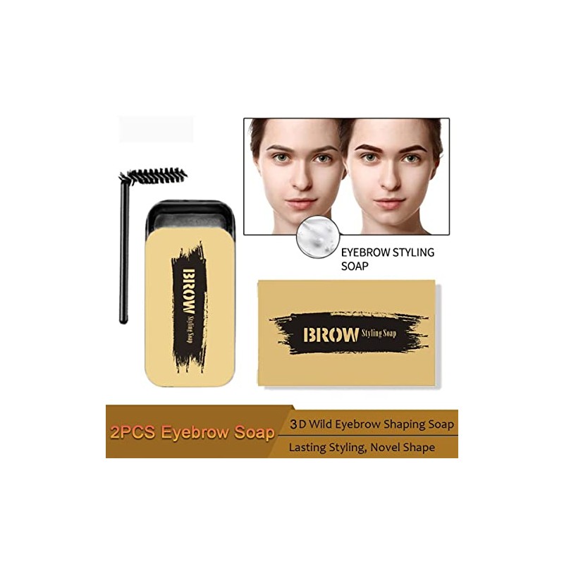 Jabón para Cejas, 2pcs Soap Brows, Eyebrow Soap Kit, Jabón