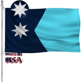 3x5 New Minnesota State Flag Embroidery Outdoor MN State Flags Outdoor Heavy Duty 340D Polyester Material with 2 Metal Grommets 4 Rows of Stitching