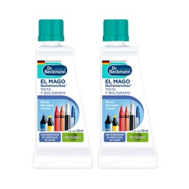 Dr. Beckmann, El Mago Quitamanchas Tinta y Bolígrafo, Elimina Manchas de Crayón, Marcador, Pluma, Licor, Calidad Alemana, 2 Botellas de 50 ml