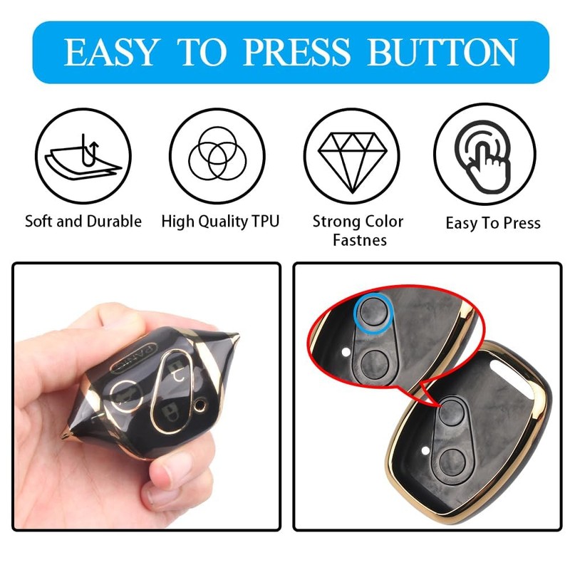 MILD EAST for Honda Key Fob Cover with Keychain, Car