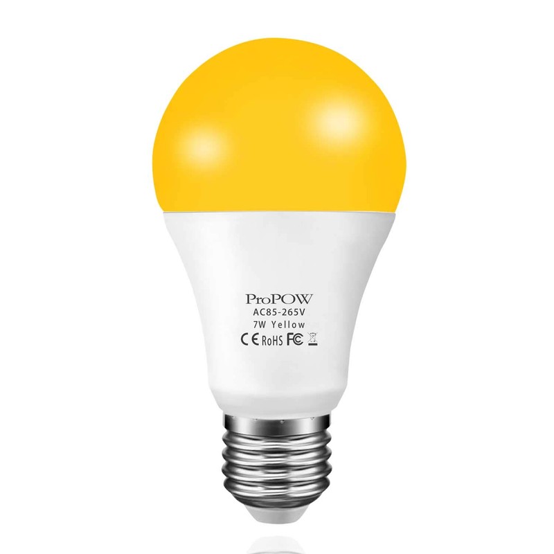 ProPOW Amber Yellow LED Light Bulb, 7W Dusk to Dawn
