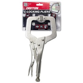 DEKTON DT20332 C Locking PLIER,Silver,11",275mm,Quick Release,Adjustable Screw,HARDERED Steel,PRECISON Teeth,Heavy Duty.