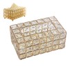 European Style Rectangular Metal Crystal Tissue Box Desktop Decorative Ornaments