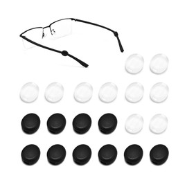 Silicone Eyeglasses Temple Grips Retainer, Anti-Slip Soft Silicone Glasses Retainers, Mini Eyewear Retainer, Frame Grips for Spectacle, Eyewear, Glasses, Sunglasses (10 Pairs Black/Clear)
