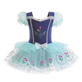 Lito Angels Ice Princess Anna Ballerina Costume Ballet Leotard with Tutu Dress for Kids Girls, Fancy Dance Wear Outfit Age 2-3 Years (Tag Number 100)