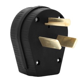 30Amp 3-Prong Dryer Plug Nema 10-30P Plug 30 Amp 125/250 Volt Angle Plug, 3 Pole 3 Wire Grounding Straight Blade Plug for Dyer and Ranges