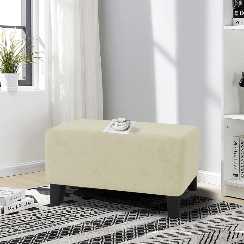 MAXIJIN Velvet Ottoman Cover Rectangular Stretch Square Ottoman Covers Slipcover