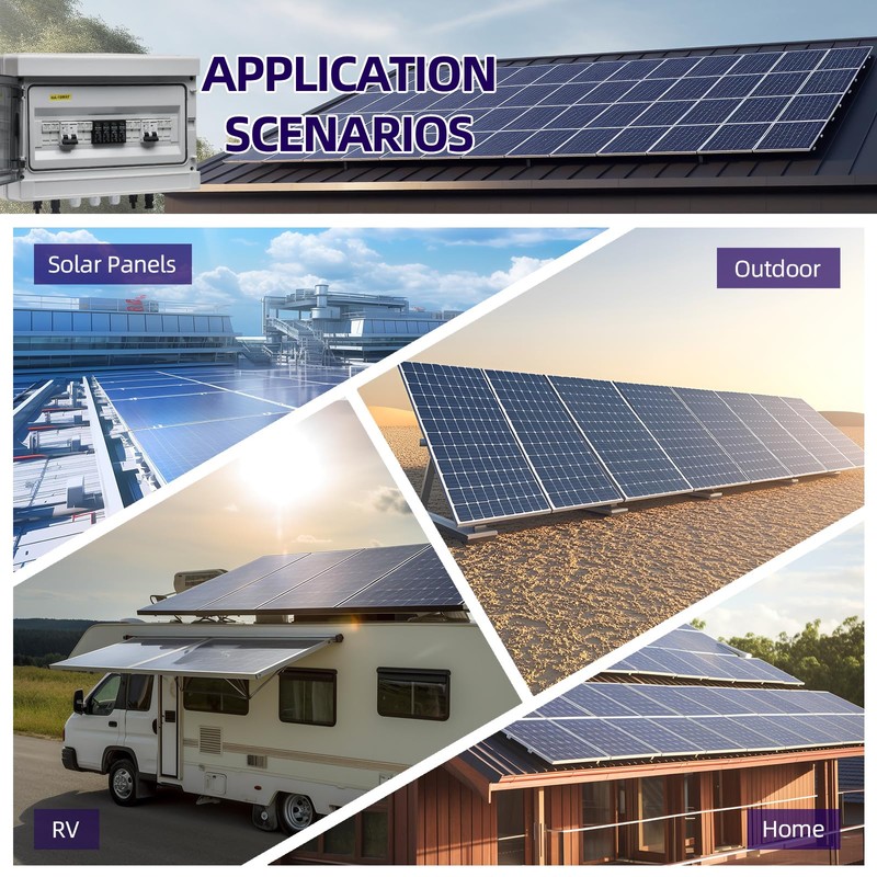 KERWINN PV Solar Combiner Box,50A 500V Junction Box IP65 Waterproof