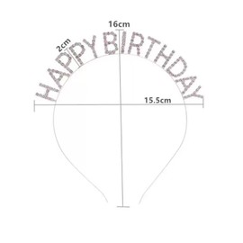 Yunmoxiao Happy Birthday Headband, Sparkling Rhinestone Birthday Glitter Girl Tiara, Cute Happy Birthday Girl Crown Headband Decorations for Women Girls Birthday Party Accessories (Silver, one size)