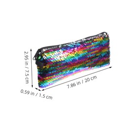 FRCOLOR 2pcs Sequin Makeup Pouch Small Travel Cosmetic Storage Bag for Women Portable Design for Organizing Makeup Toiletries Accessories for Daily Use