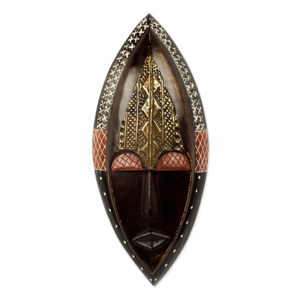 NOVICA Decorative Wood Mask, Brown
