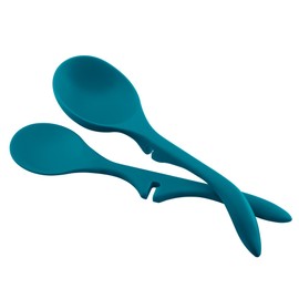 Rachael Ray Nonstick Kitchen Tools and Gadgets Lazy Spoon/Lazy Ladle Set, 2-Piece, Marine Blue, Small - 46834