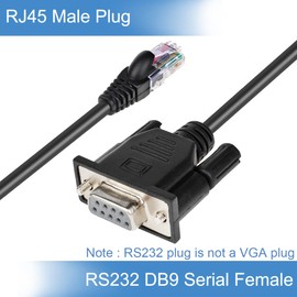 DKARDU RJ45 to RS232 DB9 Serial Female 9 Pin to RJ45 Female Cat5 Ethernet LAN Console for Router Switch, 150cm/4.92FT, with DB9 Male to Male Gender Converter