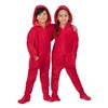 Footed Pajamas - Family Matching Fiery Red Hoodie One Pieces
