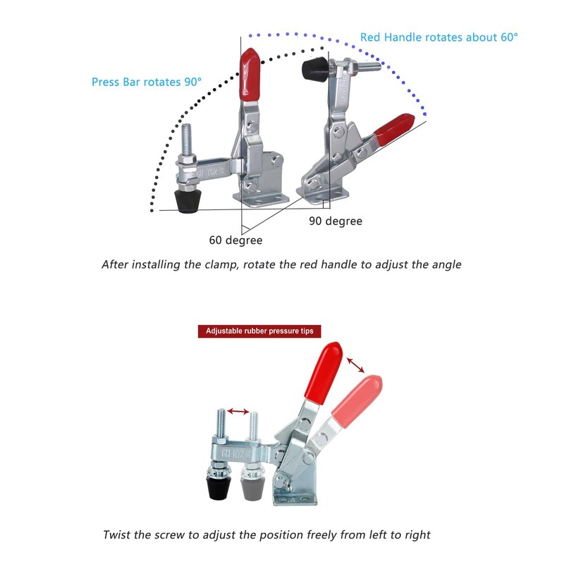 12 Pack Toggle Clamp, Adjustable Hold Down Clamps for Woodworking