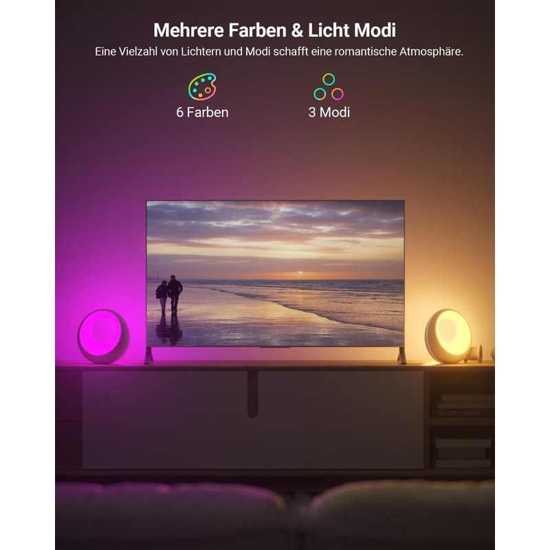 Bonsery Bedside Lamp Touch Dimmable Round with Remote Control, LED