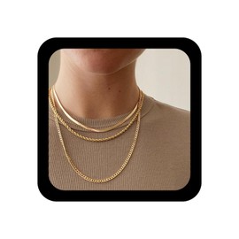 Inilbran Boho Seilkette Halskette Verdreht Seil Choker Vintage Schlange Kette Halskette Mehrlagig Verdreht Link Kragen Für Frauen (Gold)