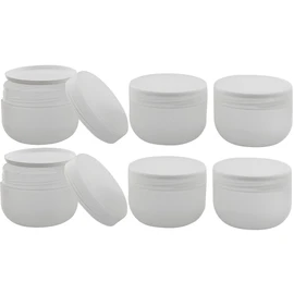 Kosmetex Run Plastic Container Cream 200 ml with Cover Disc Cosmetic Container Matte Empty 6 x 200 ml