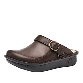 Alegria Women's Seville Oiled Brown Leather Clog 9 M US