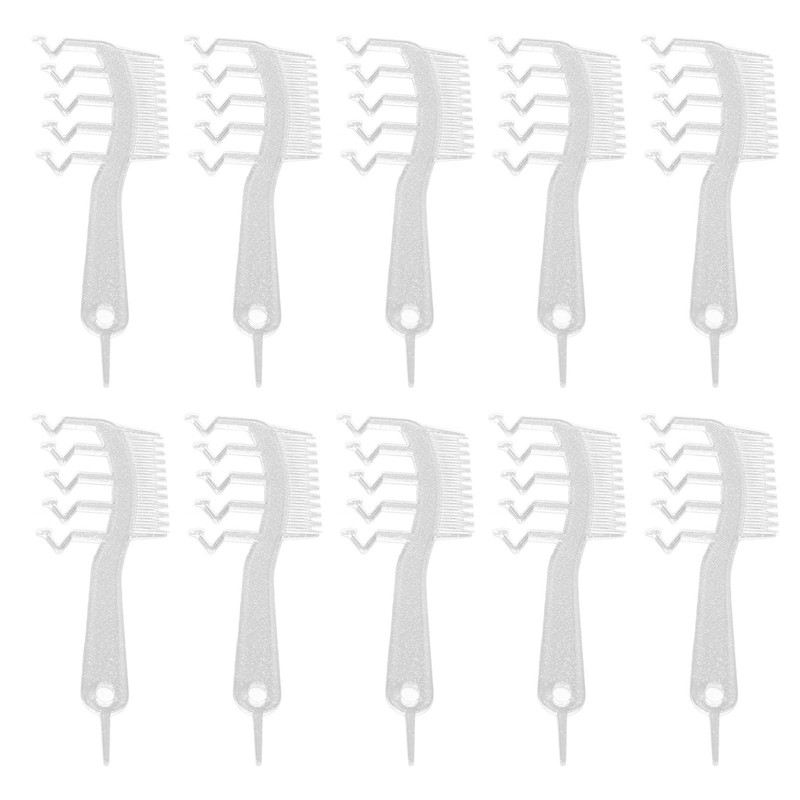 10pcs Z Shaped Wide Tooth Comb Stylish Portable Double Sided