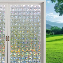 Window Privacy Film Static Cling 3D Glass Covering Window Film Non Adhesive Glass Window Film Anti-UV Decorative Window Cling (23.6'' x 78.7'')