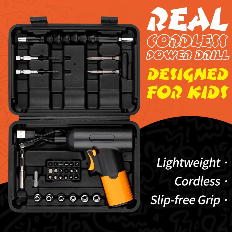 Wrenzo Kids Cordless Electric Drill Tool Set (Model kT001) –