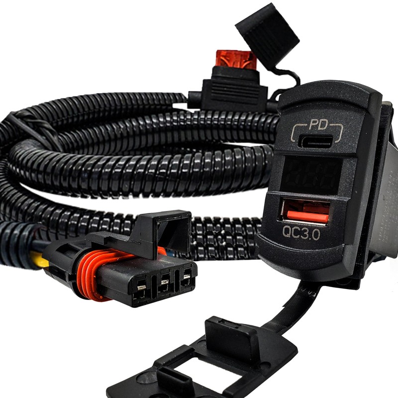 6ft. Power Bus Bar Plug Harness Dual USB Port QC