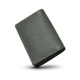 BELTMIX Business Card Holder, Unisex, Genuine Leather, Saffiano Leather, Bifold Business Card Holder, Cowhide Leather, Color, black