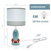 HERBESTBAY Kids Bedside Table Lamp, Adorable 14 Inch Rocket Ship