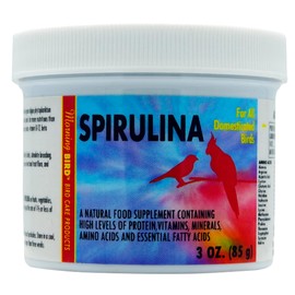 Morning Bird Spirulina, Supplement for Caged Birds, Organic Bird Food Supplement with Vitamins, Proteins, and Amino Acids for Parakeets, Cockatiels, Budgies, Finches, Canaries, and Parrots, 3 oz