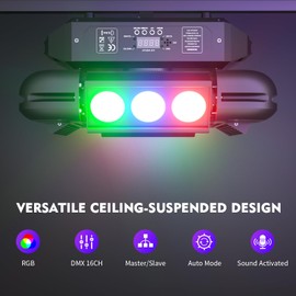 Moving Head Light, FODEXAZY DJ Lights 12LEDs 150W R/G/B/W Beam 4-in-1 Strobe Stage Light with 16CH/64CH DMX512 and Sound Activated for Wedding Disco Dj Party Christmas