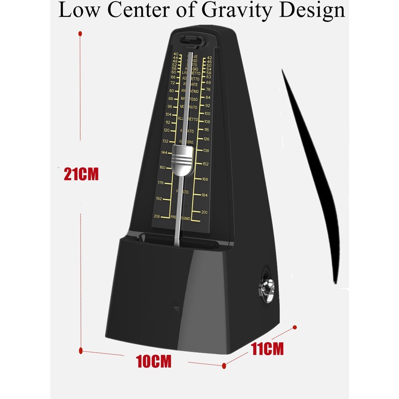 Mechanical Metronome with Accent Bell, Accurate Beat, Classic Appearance, Suitable