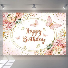 Birthday Background Watercolor Flower Dots Birthday Photography Background Baby Girl Happy Birthday Party Decorations Supplies 150cm