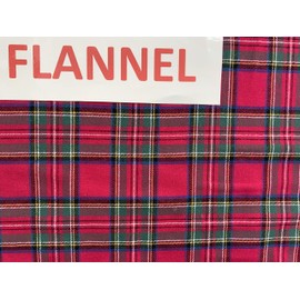 56” Wide 60% Cotton/40% Polyester Flannel Red/Green