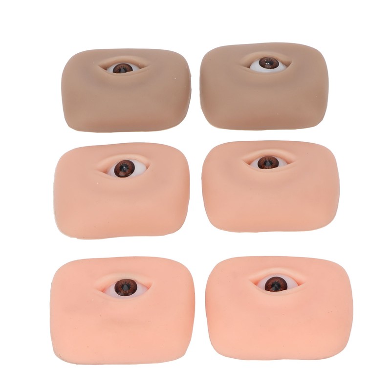 3 Pairs 3D Fake Eye Practice Skin Silicone Microblading Eyebrow