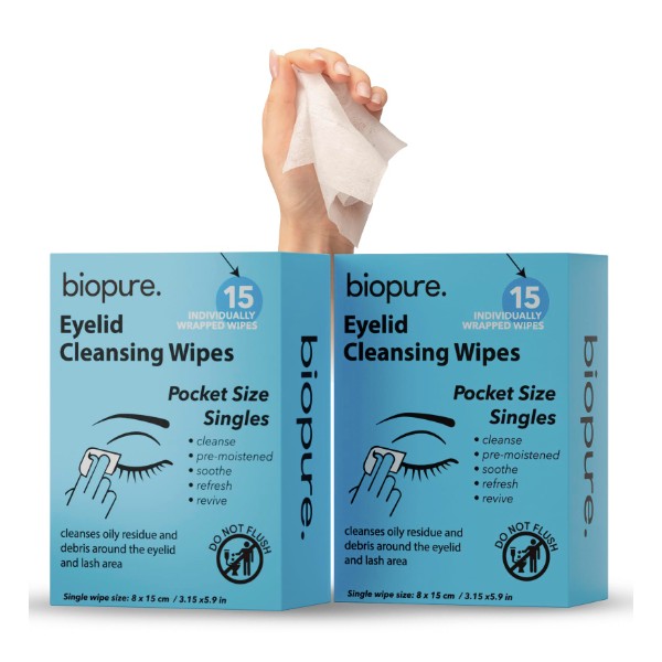 Biopure Eyelid Cleansing Wipes for Dry Eyes – 30 Individually