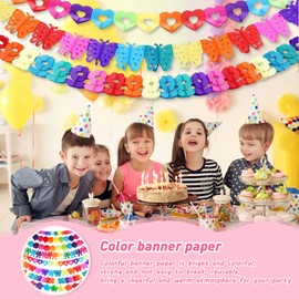 Colourful Paper Garland Decoration Party Garlands Paper Garlands Colourful for Wedding Carnival Graduation Birthday Party Pack of 8