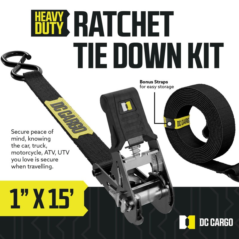 DC Cargo Mall Ratchet Straps Tie Downs 4 Pack (1,800