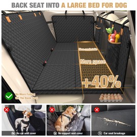 Lekereise Back Seat Extender for Dogs - Dog Car Seat Cover for Back Seat, Hard Bottom Dog Hammock for Car, Camping Air Mattress, Hammock Travel Bed for Car SUV Truck (Black)