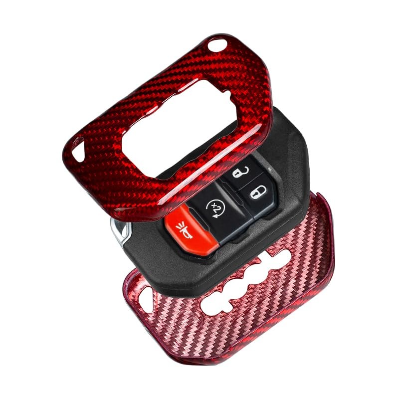 Genuine Carbon Fiber Key Fob Cover Case for Jeep Wrangler