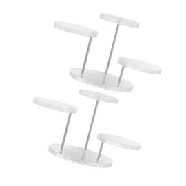 GLEAVI 2 Sets Ring Display Stand Protective Cover Rain Cover Special Props Multi-Purpose Spring Clip Style Makeup Mirror Multifunctional Door Locks Love Rings Transparent Acrylic