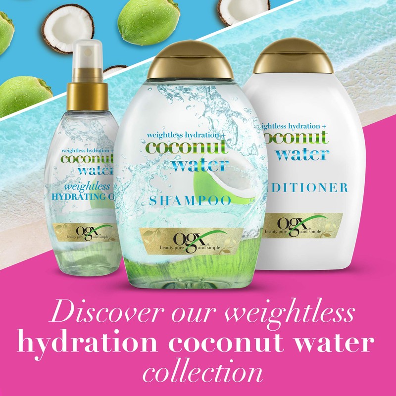 OGX Weightless Hydration + Coconut Water Shampoo, 385 ml
