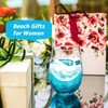 OWATRKDEY Beluga Stemless Wine Glass: Hand Blown Beach Wine Glasses