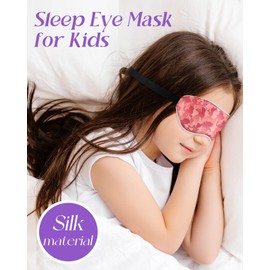 Miss Adola Sleep Mask for Kids - Cute Cartoon Boys Girls Silk Eye Mask for Sleeping Cool Kawaii Mulberry Silk Eye Mask with Adjustable Straps Soft Smooth Sleep Mask, Princess Shadow