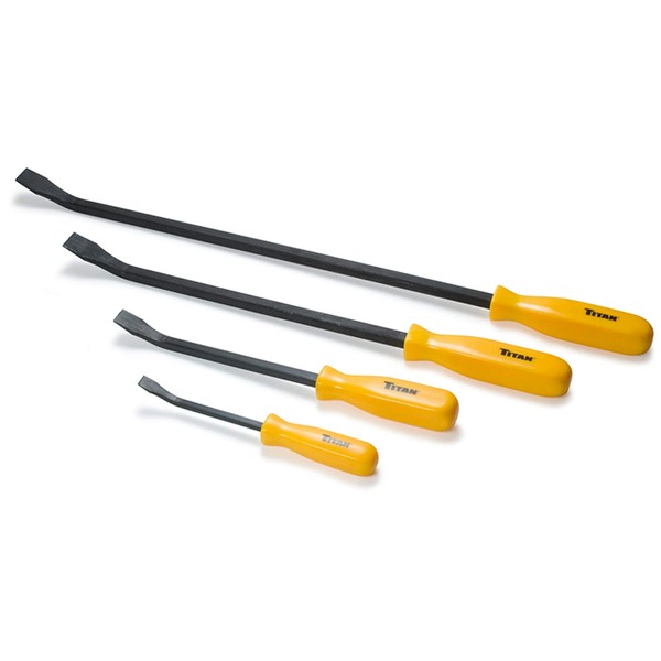 Titan 17101 4 pc. Pry Bar Set, Includes 8-Inch, 12-Inch, 18-Inch, and 24-Inch Screwdriver Pry Bars