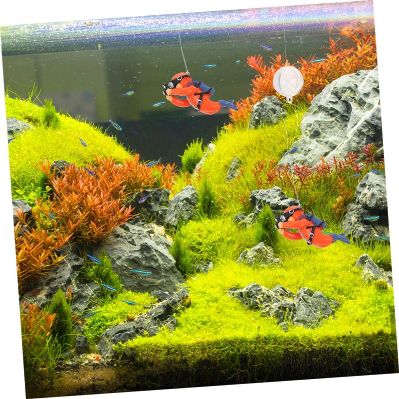 iplusmile 2pcs Floating Diver Figurine Cute Aquarium Diver Decor for