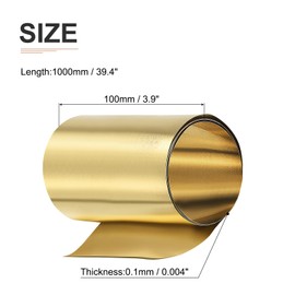 DTGN 1000x100x0.1mm(LxWxT) Brass Sheets - 1Pack - Good for Making Machinery Parts - Metal Brass Plates