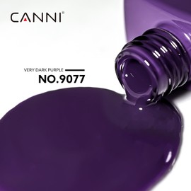 CANNI CANNI Dark Purple Gel Nail Polish, 1Pcs Purple Gel Polish Color Nail Polish Gel High Gloss Soak Off U V Gel Nail French Nail Manicure Salon DIY